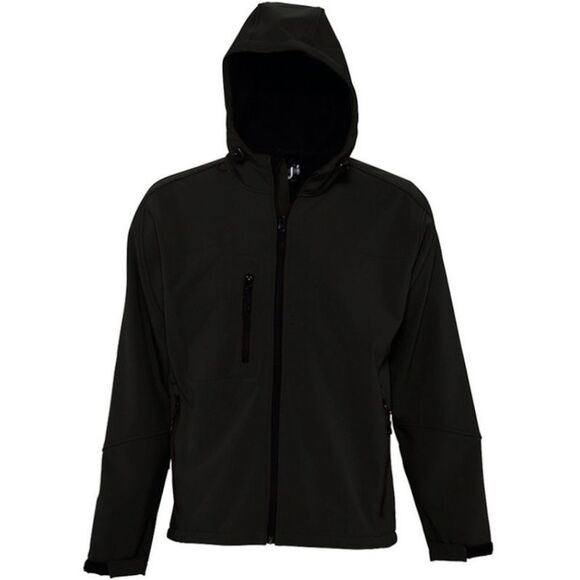 SOLS Mens Replay Soft Shell Zip up Jacket (Windproof And Water Resistant) / Bla - Picture 1 of 4